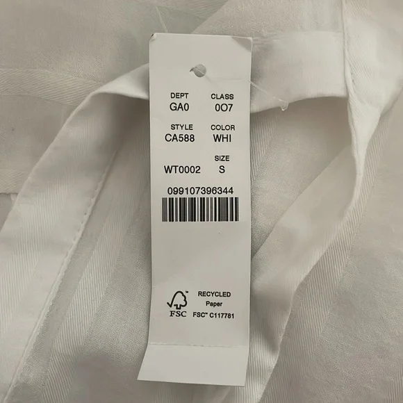 J. Crew V-neck Tie Top in White Cotton Dobby Size Small - Picture 11 of 11